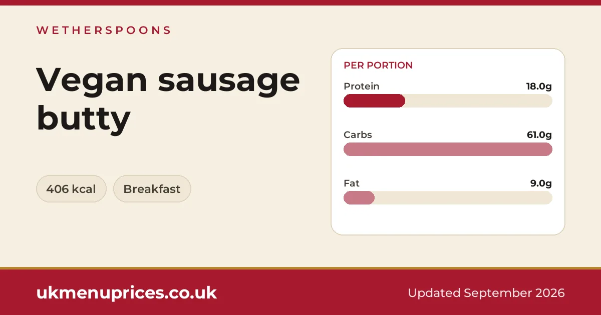 Wetherspoons Vegan sausage butty