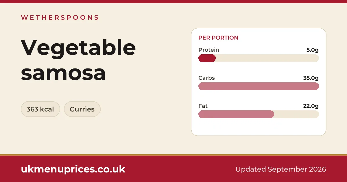 Wetherspoons Vegetable samosa