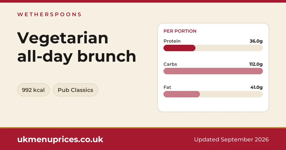 Wetherspoons Vegetarian all-day brunch