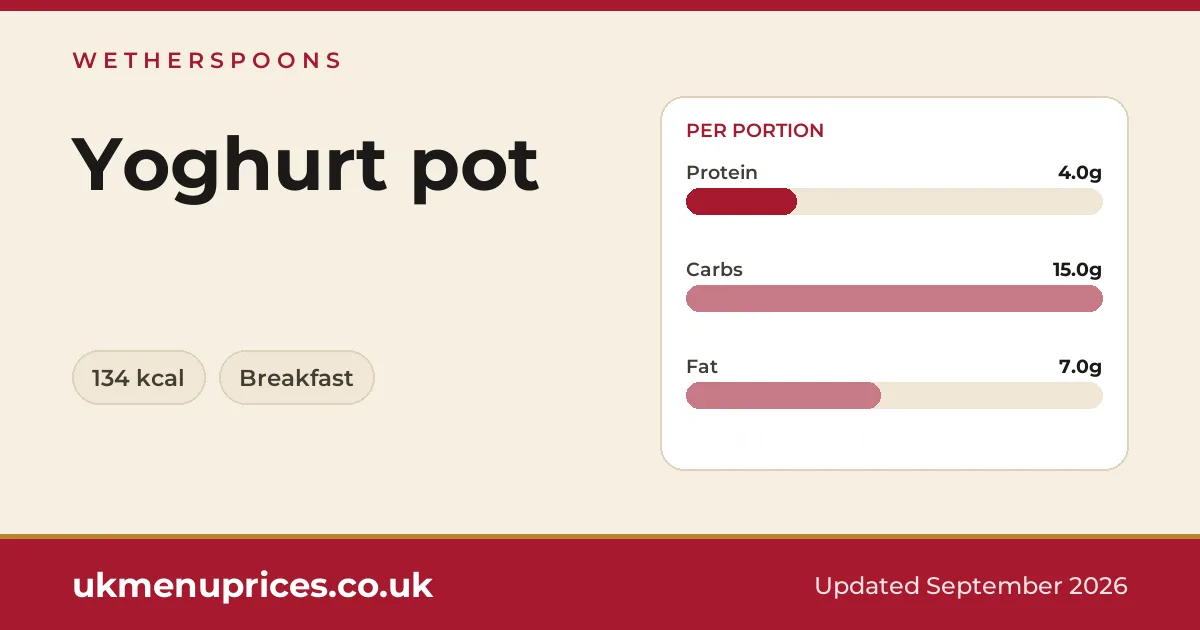 Wetherspoons Yoghurt pot