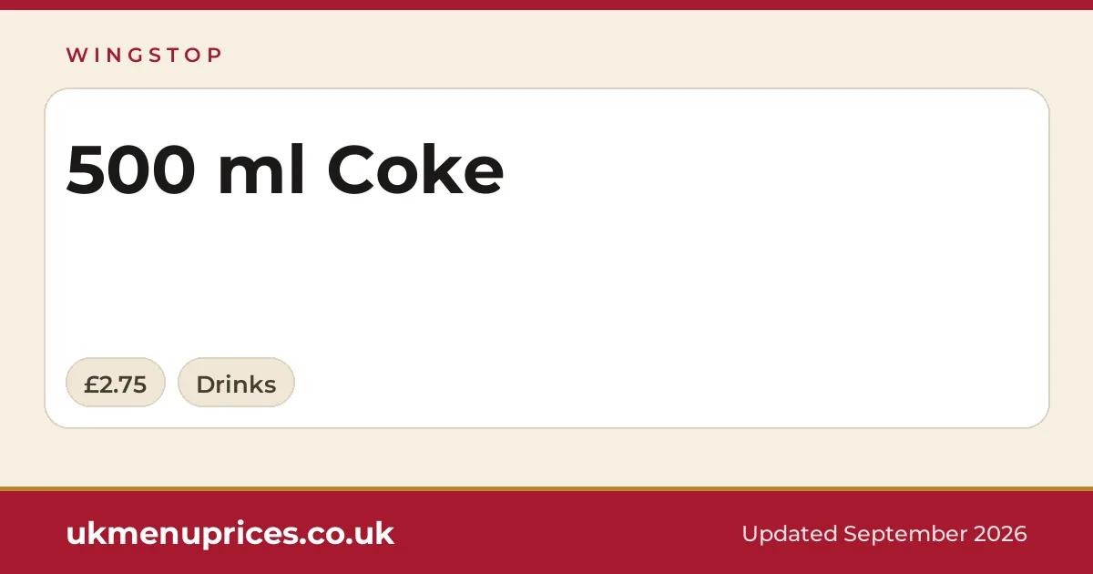Wingstop 500 ml Coke