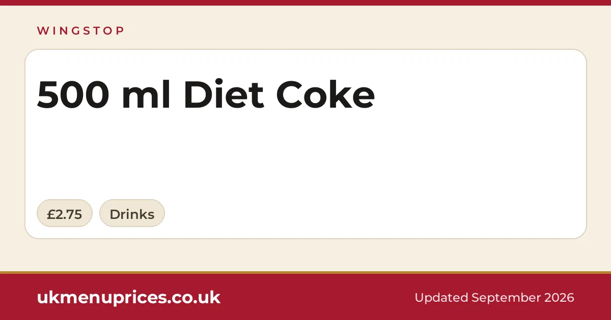 Wingstop 500 ml Diet Coke