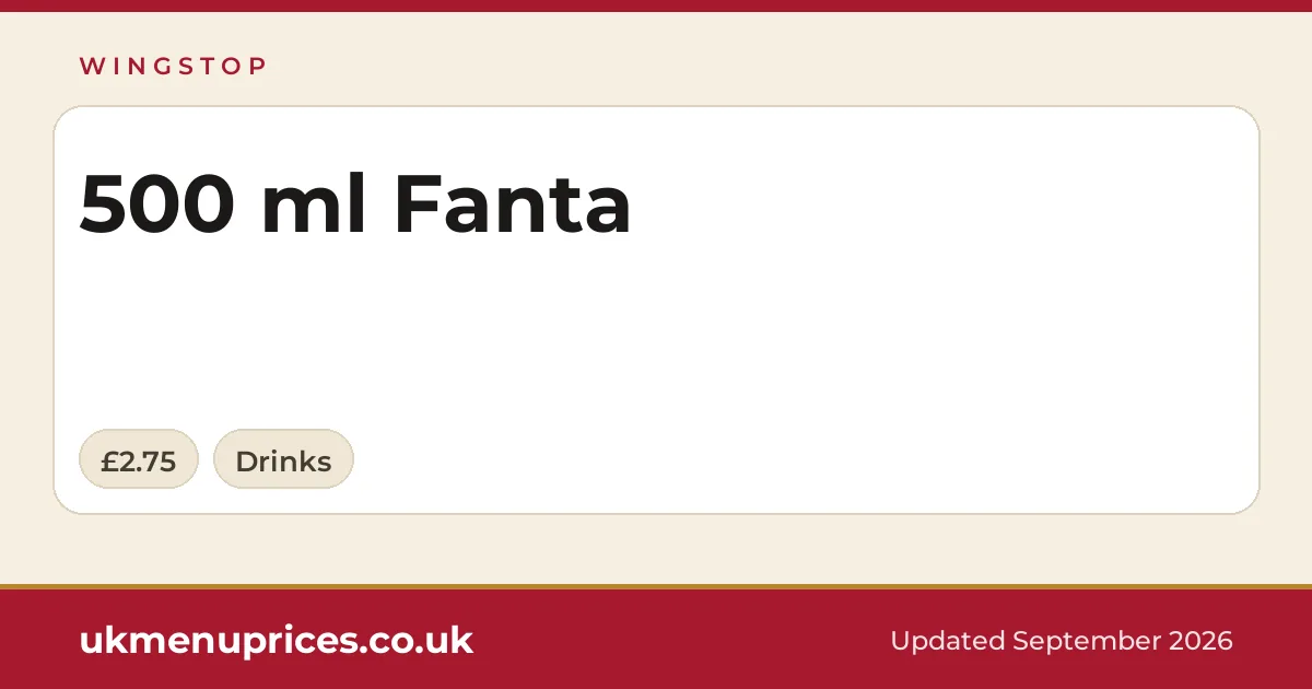 Wingstop 500 ml Fanta