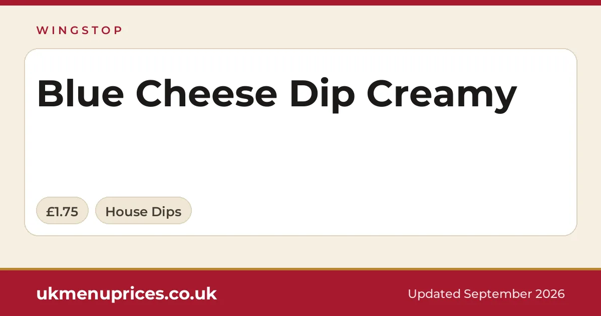 Wingstop Blue Cheese Dip Creamy
