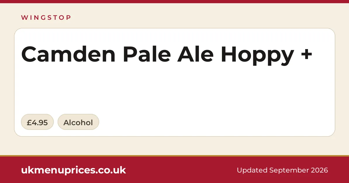 Wingstop Camden Pale Ale Hoppy +