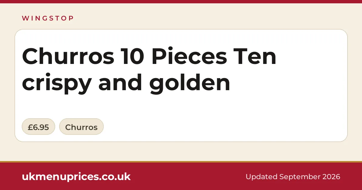 Wingstop Churros 10 Pieces Ten crispy and golden