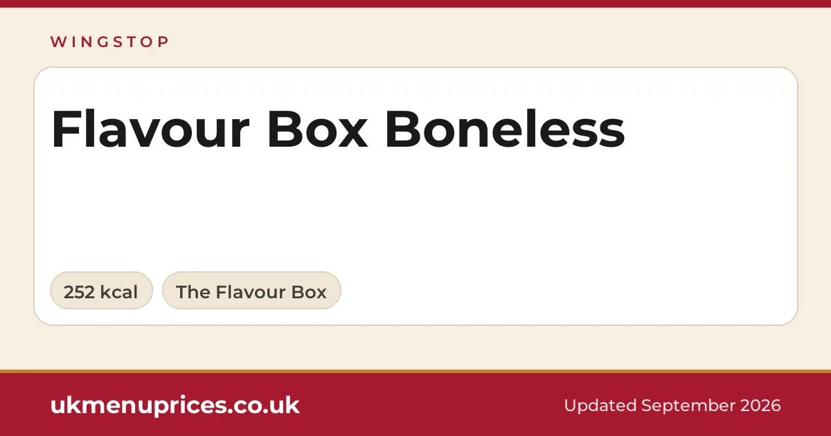 Wingstop Flavour Box Boneless
