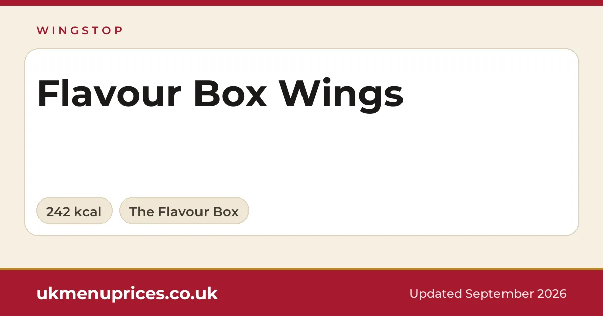 Wingstop Flavour Box Wings