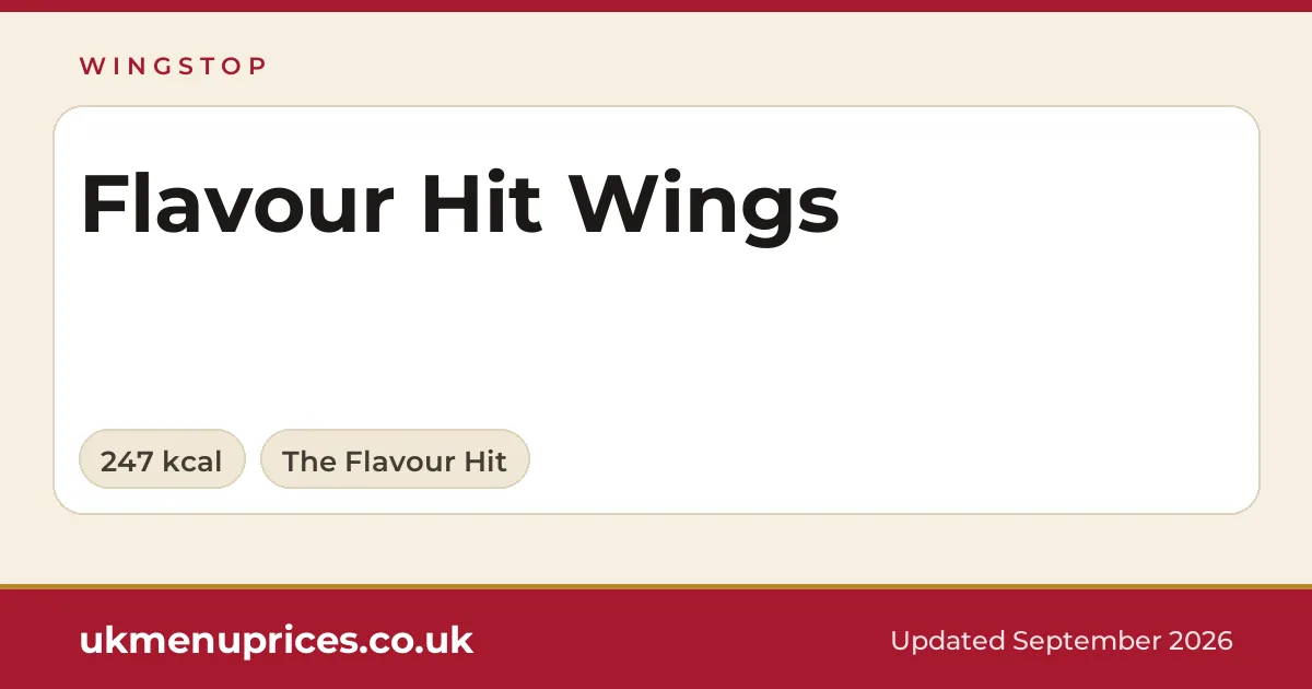 Wingstop Flavour Hit Wings