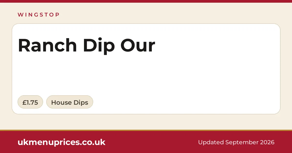 Wingstop Ranch Dip Our