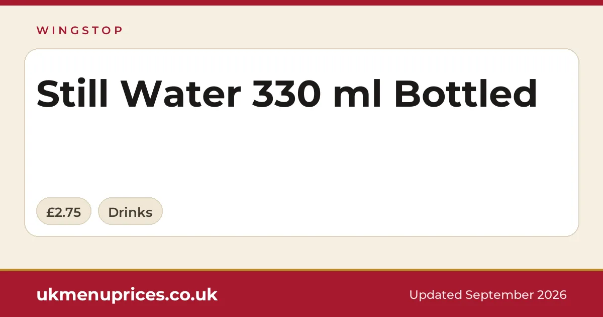 Wingstop Still Water 330 ml Bottled