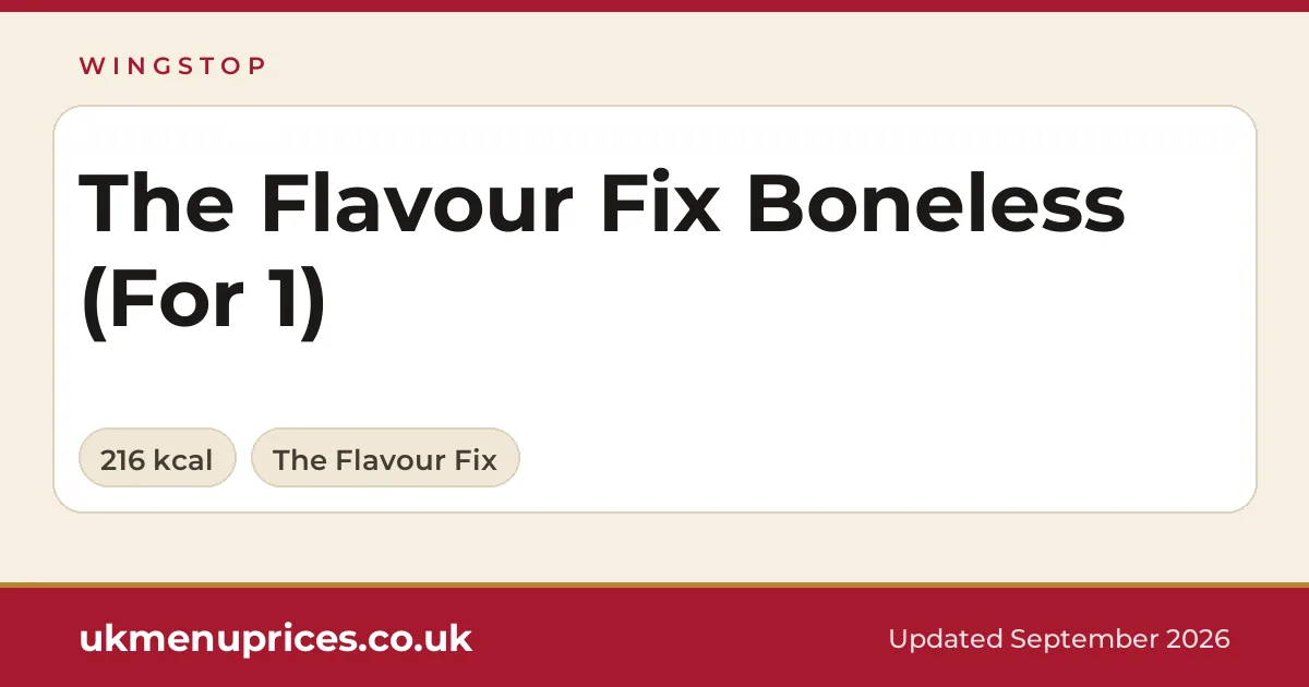Wingstop The Flavour Fix Boneless (For 1)