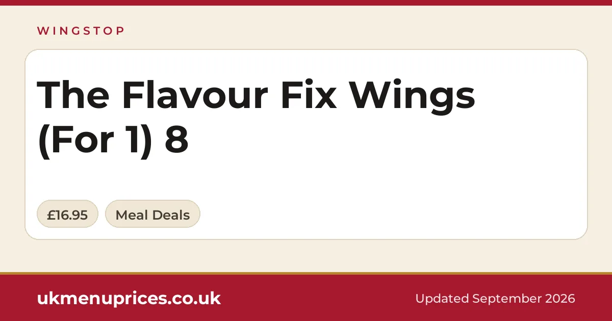 Wingstop The Flavour Fix Wings (For 1) 8