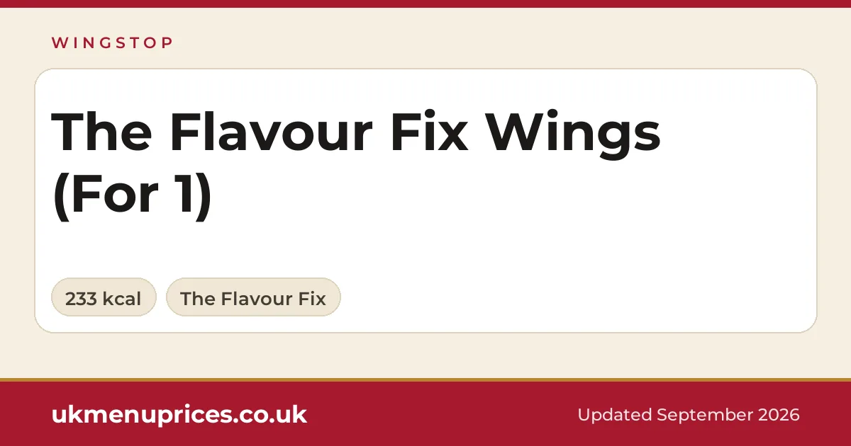 Wingstop The Flavour Fix Wings (For 1)