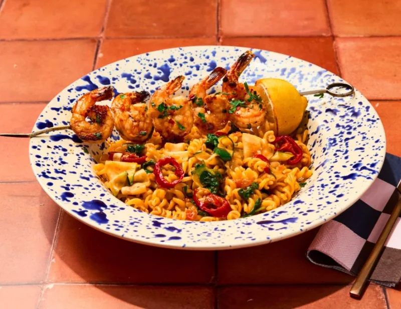 Non-Gluten Pasta Chilli King Prawn at Zizzi
