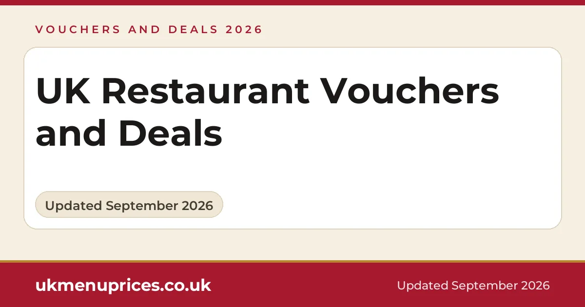 Uk restaurant vouchers and deals