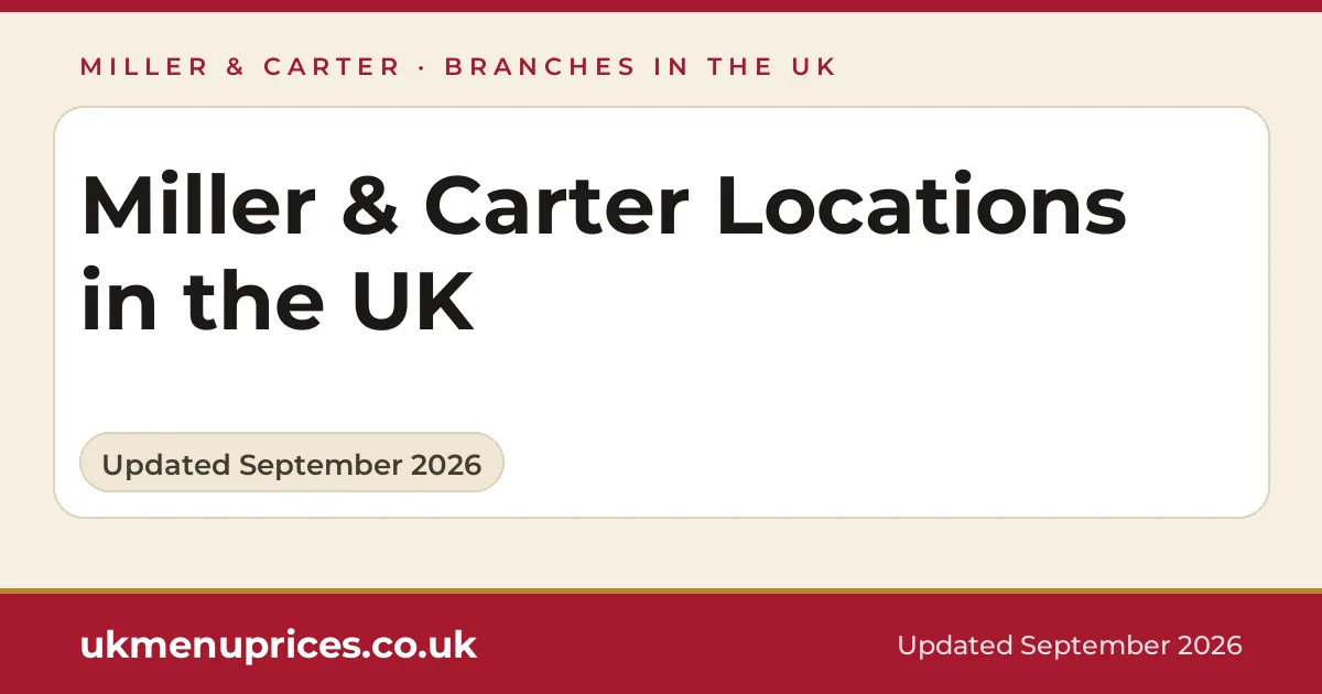 Miller & Carter locations