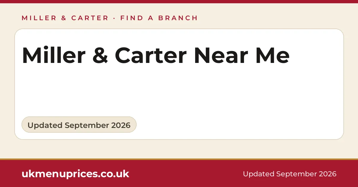 Miller & Carter near me