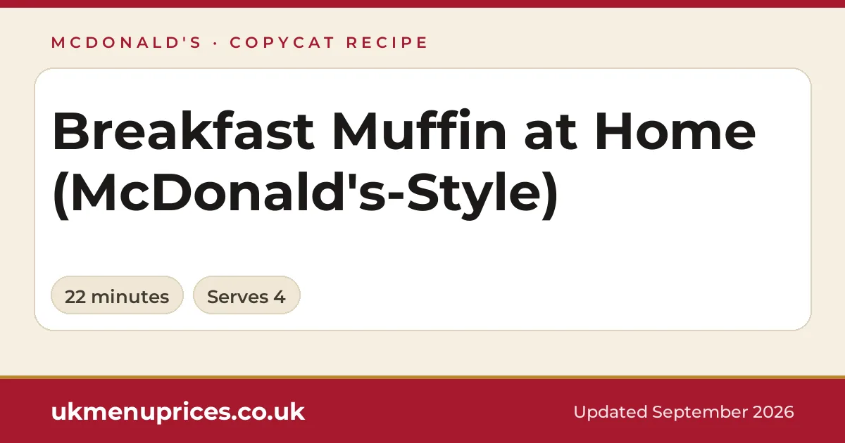 Breakfast muffin at home recipe