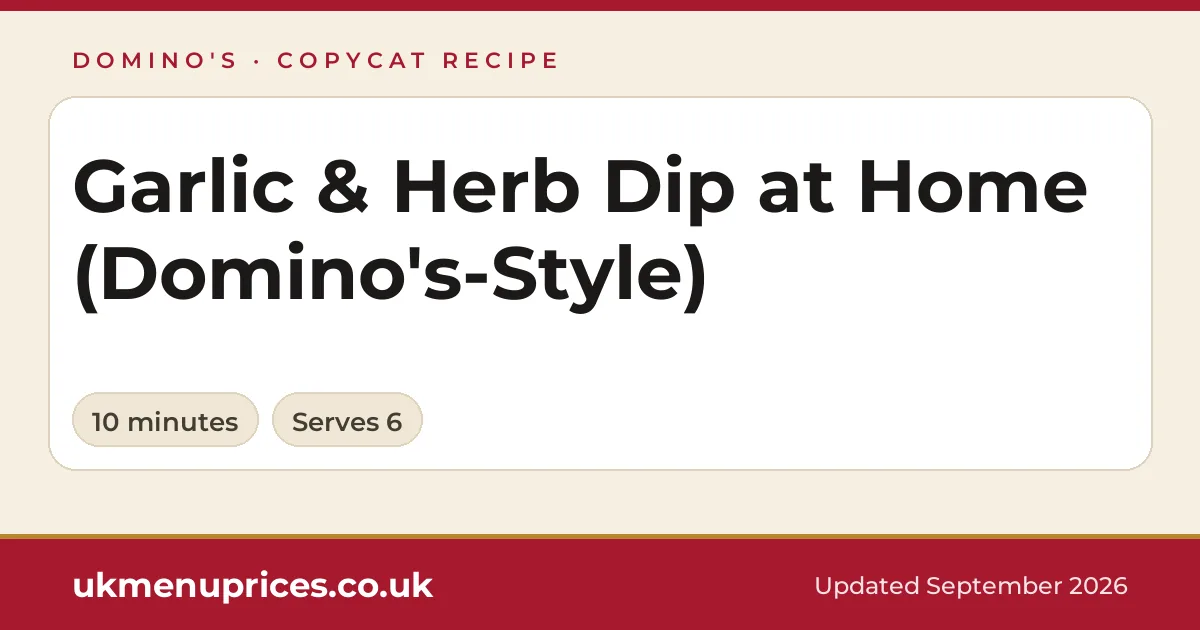 Garlic & herb dip at home recipe
