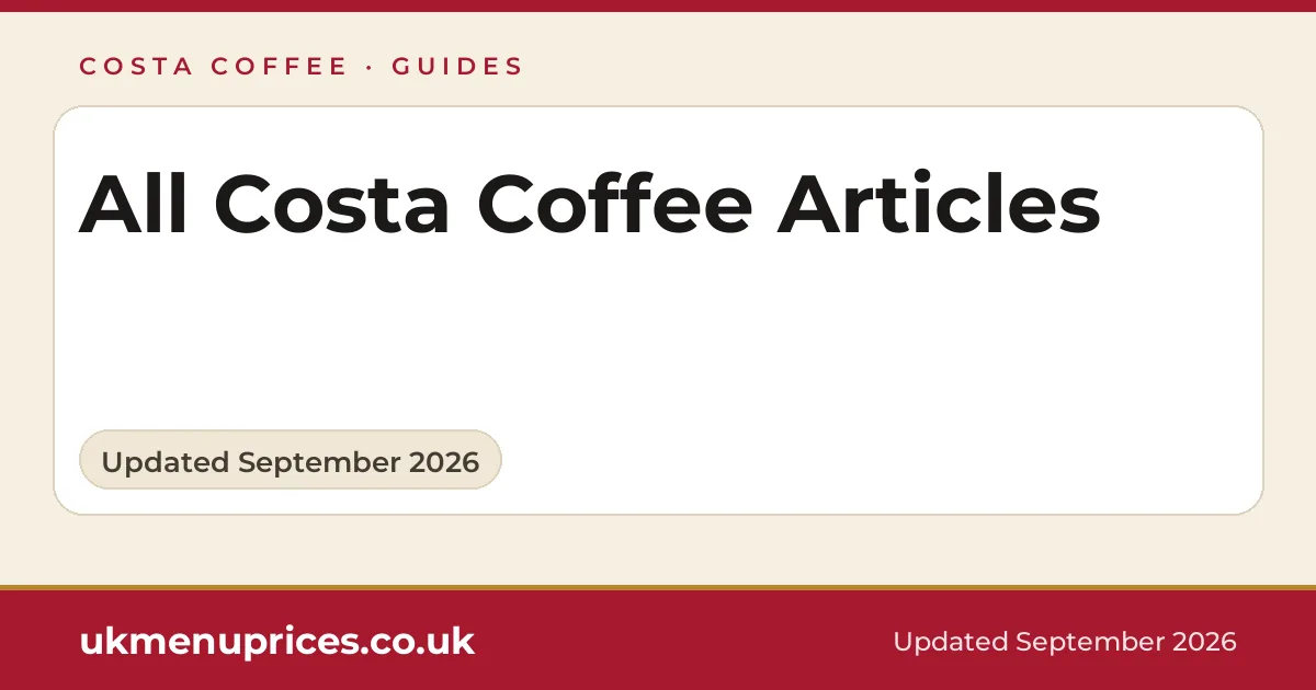 Costa Coffee articles