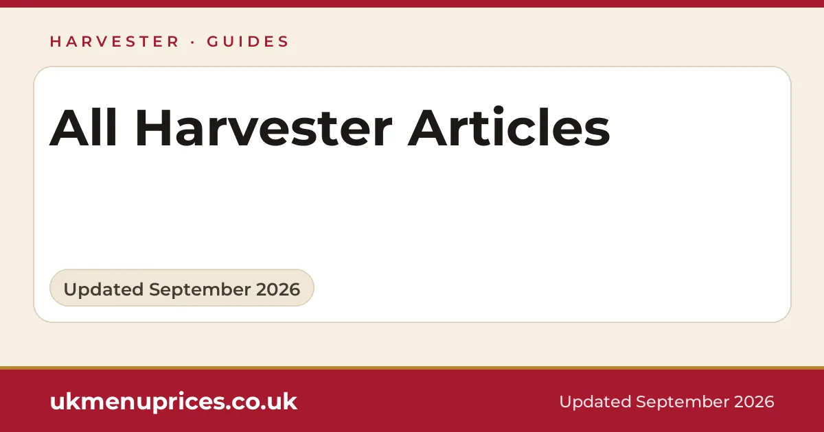 Harvester articles