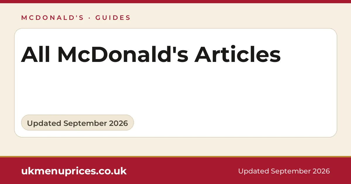 McDonald's articles