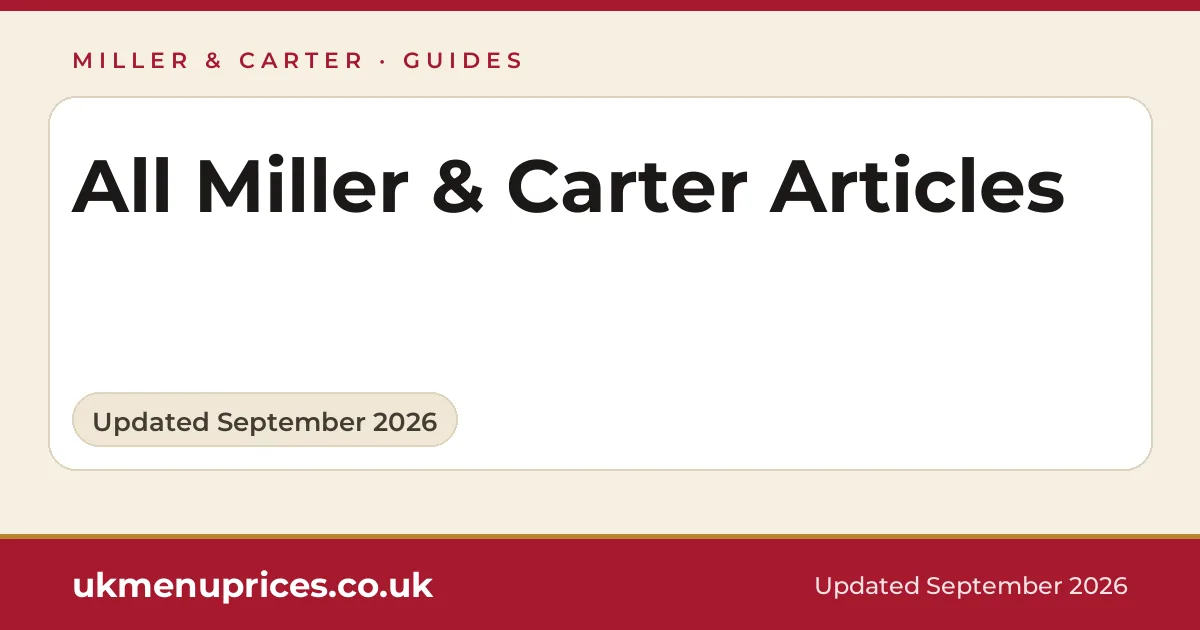 Miller & Carter articles