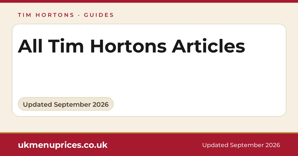 Tim Hortons articles