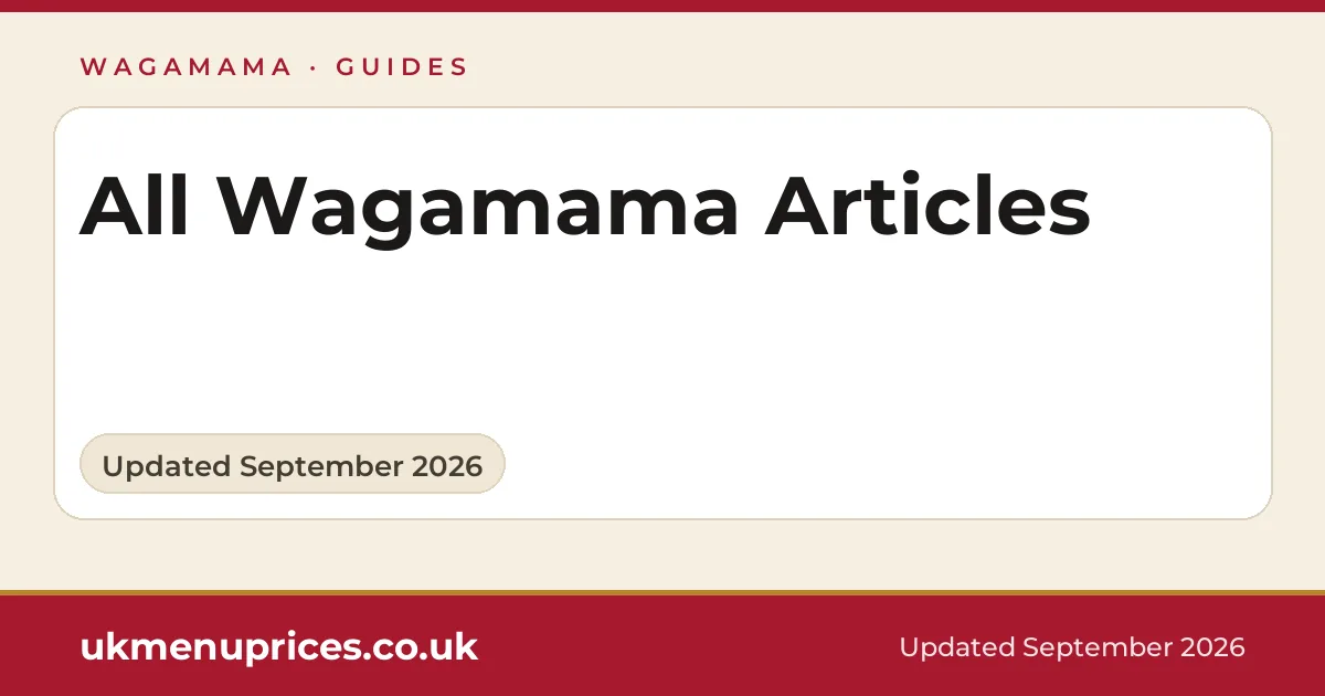 Wagamama articles