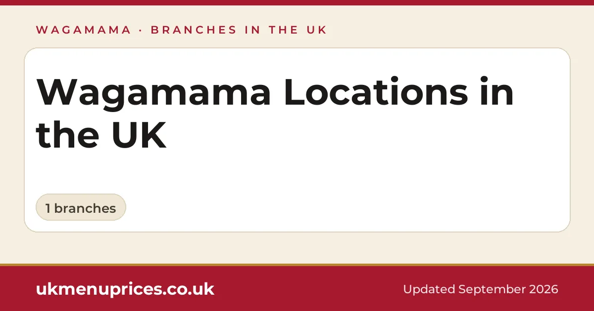 Wagamama locations