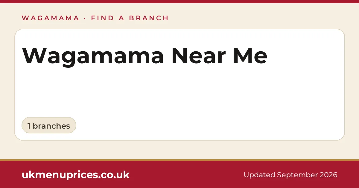 Wagamama near me